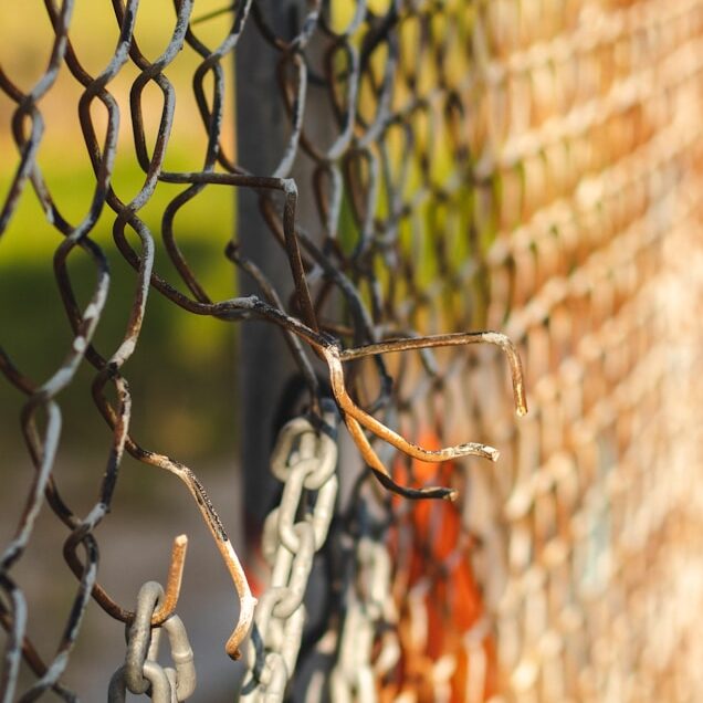 close-up photo of cyclone fence