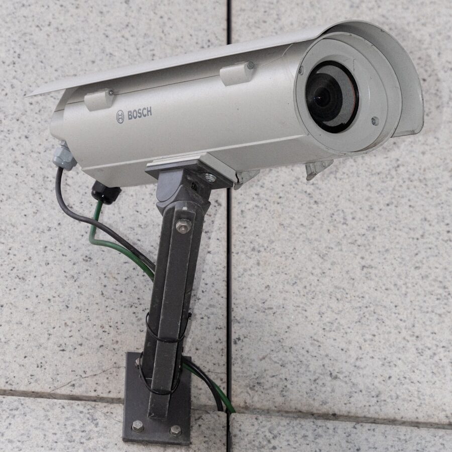 white Bosch surveillance camera